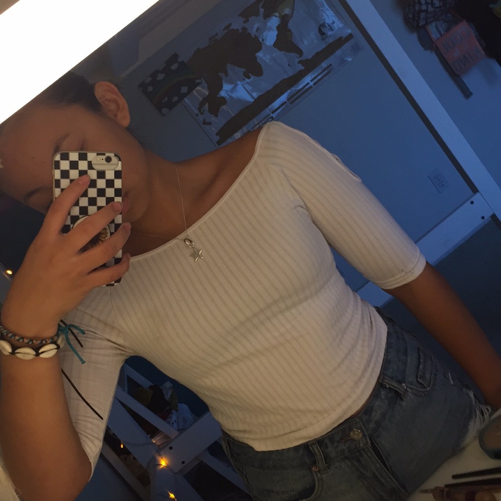 White crop top